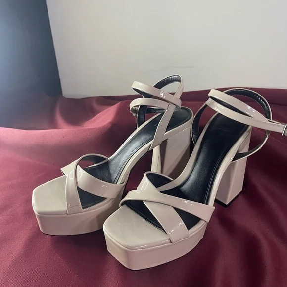 Zara Cream Platform Heels - Picture 12 of 12